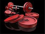 3D render of weightlifting weights