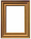 wooden pictureframe on white background