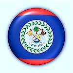 World Flag Button Series - Central America/Caribbean - Belize (With Clipping Path)