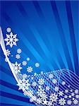 Christmas vector illustration background with blue snowflake theme