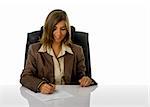 Business woman sign a contract