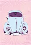 vector   illustration of old  custom Volkswagen Beetle