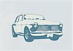 Illustration vectorielle de la voiture ancienne vintage personnalisé du collecteur