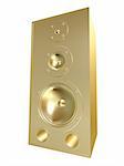 3d rendered illustration of one golden speaker