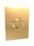 3d rendered illustration of a golden bank safe