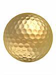 3d rendered illustration of one golden golf ball