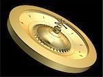 3d rendered illustration of a golden roulette wheel