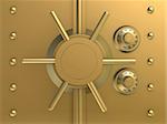 3d rendered illustration from a part of a golden vault