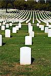 Tombstones lined up in the Los Angeles National Cemetery. The VA National Cemetery Administration honors the military service of our Nation's veterans.