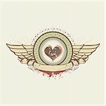 Vector illustration on a gambling subject. hearts suit emblem