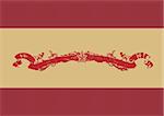 Vectorized Ribbon with floral scrollwork and star