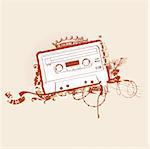 Cassette ruban Stencil. Illustration vectorielle