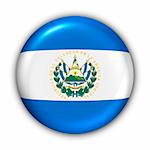 World Flag Button Series - Central America/Caribbean - El Salvador (With Clipping Path)