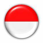 World Flag Button Series - Asia - Indonesia (With Clipping Path)