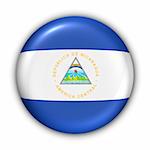 World Flag Button Series - Central America/Caribbean - Nicaragua (With Clipping Path)