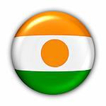 World Flag Button Series - Africa - Niger (With Clipping Path)