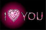 I LOVE YOU / Diamond heart / vector background  with space for your text