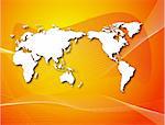 vector wallpaper of world map on orange background