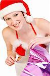 portrait of a beautifull girl dressed up for christmas. File has a clipping path for your covenience.