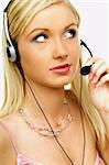 Business Woman with Headset working as call center agent