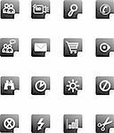 Set vector buttons on white background with pictograms for web, wallpaper