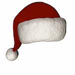 Close-up of Santa's hat.  Isolated on a white background.