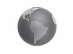 3d rendered black/white illustration of a globe