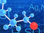 3d rendered illustration of science formulas and molecules