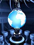 3d rendered illustration of a reactor and a globe