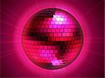 3d rendered illustration of a pink disco sphere