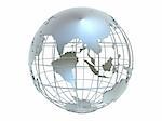 3d rendered illustration of a silver metal globe