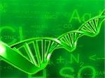 3d rendered illustration of a double helix on a green background