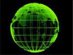 3d rendered illustration of a green transparent globe