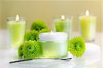 Moisturizing face cream with candles