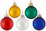 Different Christmas balls over white background and isolated