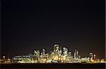 Refinery at night in the Port of Rotterdam, Europoort, Holland
