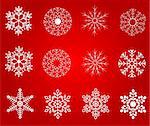 Collection of  winter snowflakes