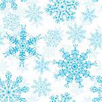 Seamless snowflakes pattern, vector illustration