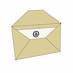 Envelope with email symbol on letter