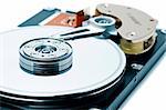 Open hard disk drive - shallow depth of field with focus on the disk