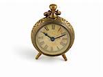 Faux antique brass clock in the form of a pocket watch