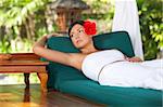 20-25 years woman portrait during yoga at exotic surrounding, bali indonesia.