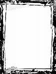 black and white grunge border illustration