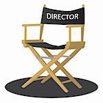 Director's chair over white background