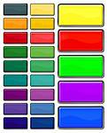 rectangular web buttons with different shiny colors