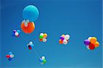 Balloons on a background of the dark blue sky