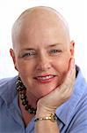 A portrait of a beautiful cancer survivor with a positive attitude.