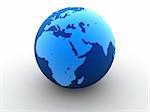 3d rendered illustration of a blue globe