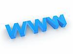 3d rendered illustration of a blue internet sign