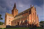 St Magnus Cathedral, Kirkwall, Orkney, in evening sunlight